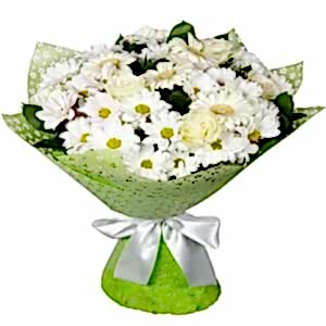  Marmaris Çiçekçiler - Papatya Gerbera Beyaz Gül Buketi