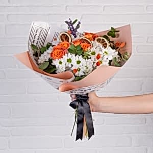  Marmaris Çiçekçiler - Butik Çardak gül papatya Buketi
